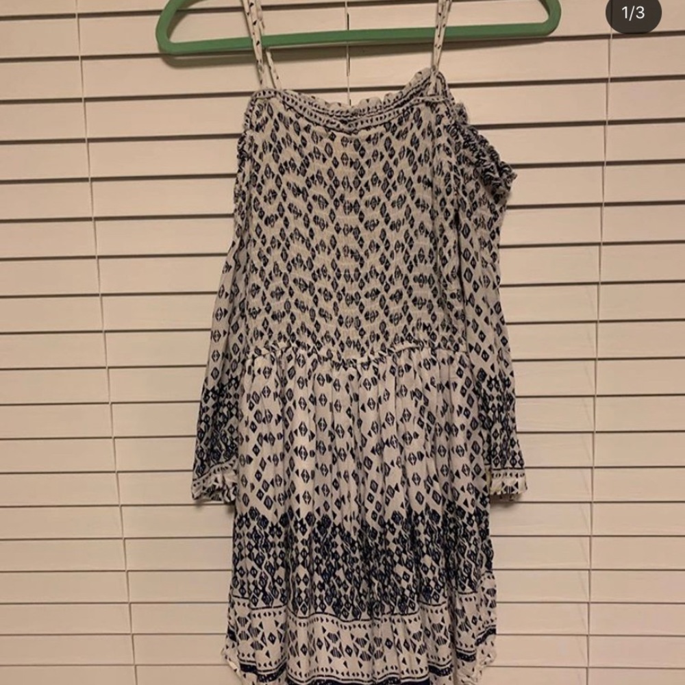 Blue and white flowy romper